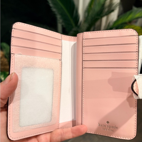 kate spade Blush Pink Pebbled Leather Zip Wallet - Picture 3 of 5